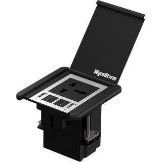 WYRESTORM Compact In-Desk Box w/ HDMI, USBC & USB Charging (Multi-Standard Mains)