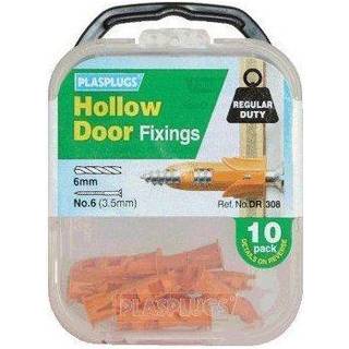 Plasplugs DR308 Fastgørelseselementer til hulldøre 6 mm (pakke med 10)