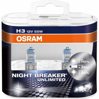 Osram NightBreaker Unlimited H3 pære +110% mere lys (2 stk)