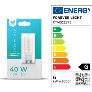LED-pære G9 6W 230V 3000K 480lm