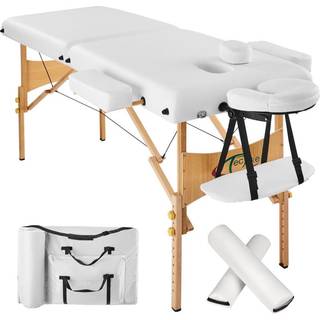 Massagebriks med 2 zoner, 7,5cm polstring + ruller - hvid