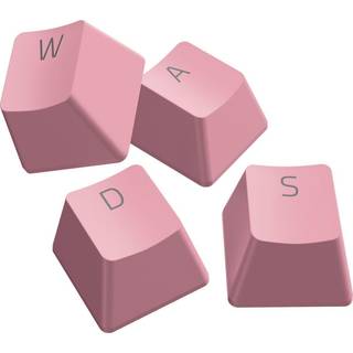 Razer PBT Keycap + Coiled Cable Upgrade Set - Colored Doubleshot PBT Keycaps with Matching Cable - Durable Doubleshot PBT - Braided Fiber Cable - USB-C to USB-A - Quartz Pink