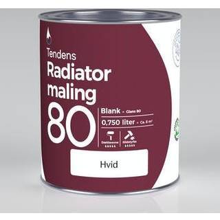 Tendens radiatormaling Glans 80 blank 0,75 liter - hvid (På lager i varehus)
