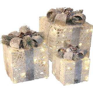 NORDIC WINTER Christmas gifts w/lights - set of 3 pcs - white