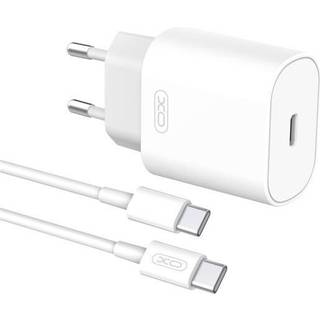 oplader med + USB-C Kabel XO L91EU 25W (hvid)