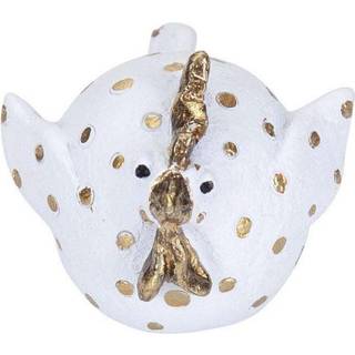 Høne Lisbeth, hvid/guld, 3,5 cm