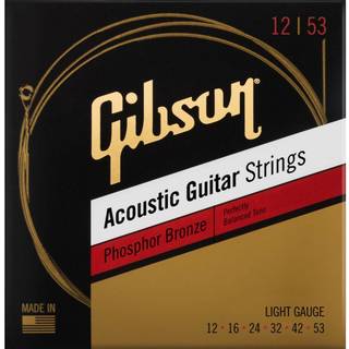 Gibson 12-53 Phosphor Bronze Acoustic Guitar Strings Ultra-Light