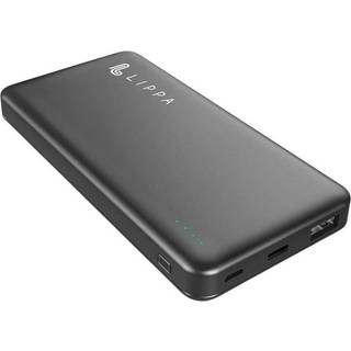 Lippa 18W Powerbank m. USB-C & USB-A - 10.000 mAh - Sort