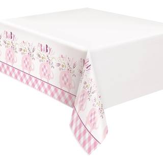 Baby shower plastikdug - Pink Floral Elephant
