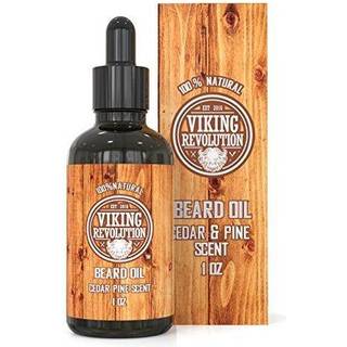 Viking Revolution Beard Oil Conditioner - All Natural Cedarwood & Pine Duft med Argan & Jojoba Oils - Bl?dg?r og styrker sk?g og bart til m?nd (1