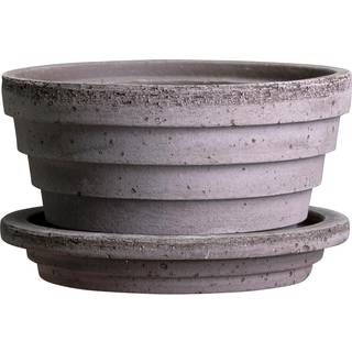 Bergs Potter Planet Krukke Med Underkop Ø12 Cm - Havekrukker & Plantekasser Terrakotta Grå - PLAG12S