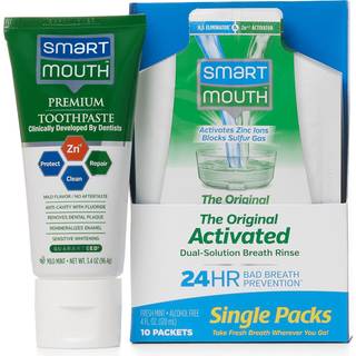 SmartMouth TSA Godkänd reseandkräm & oral sköljning - Smartmouth Original Activated Oral Rinse Packs & Travel Size Premium Tandkräm 3.4 Ounce