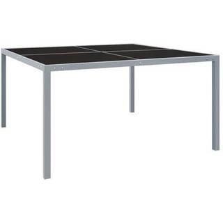 Havebord 130X130X72 Cm Stål Og Glas Grå