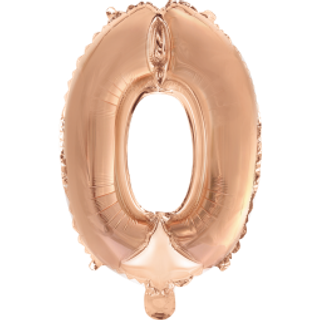 Folie ballon 0 rose gold, 41 cm