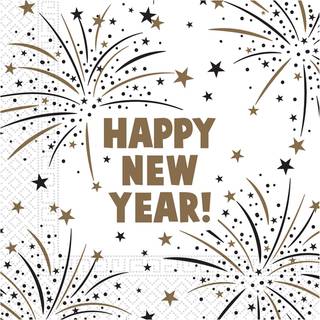 Servietter Happy New Year, 20 stk