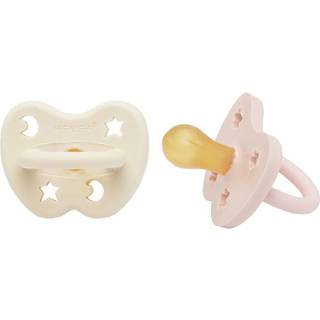 Hevea Sut, 0-3 mdr, Rund, Newborn, Powder Pink & Milky White - 2 stk.