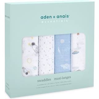 Aden + Anais Aden & Anais Light Grey Essentials Muslin 100% Cotton Blankets 4 Pack
