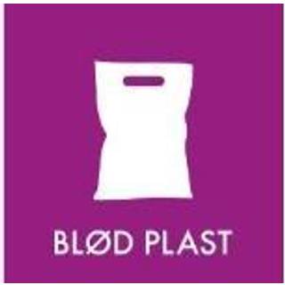 Piktogram til affaldssortering, Klistermærke, 12 x 12 cm Blød Plast