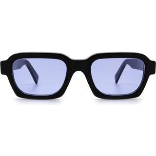 Retrosuperfuture Unisex FOE Caro Azure Solbriller Acetat Sort Lyseblå Firkantet