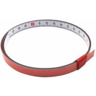 Selvklæbende Pit båndmål i stål 1Mx10mm, V-H graduering HVID