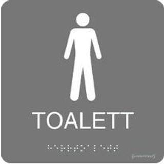Skilt punktskrift Toilet herrer, 150 x 150 mm