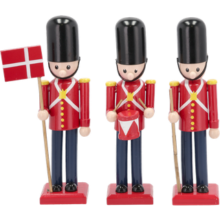 Soldat 15 cm 3 stk Rød/Sort Træ