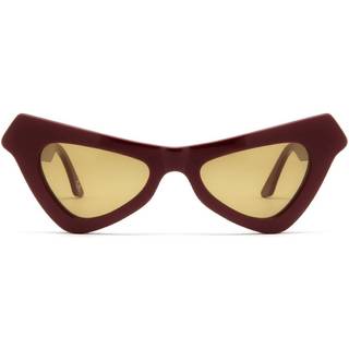 Marni Unisex Fairy Pools Bordeaux 7QH Solbriller Acetat Bordeaux Brun Cat Eye Normal