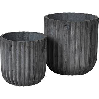Broste Copenhagen Fiber krukke 2-pak Charcoal