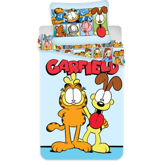 Garfield sengetøj 100x140 cm - Garfield junior sengetøj - 2 i 1 design - 100% bomuld