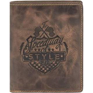 Geldbörse Leder 10x12cm Nashville "Racing Collection" antikbraun | Greenburry.de