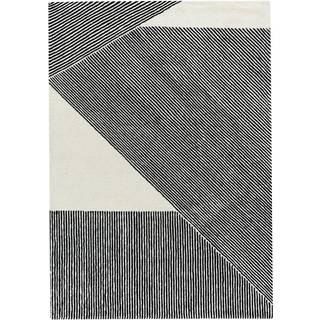 NJRD Stripes uldtæppe naturhvid 200x300 cm