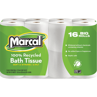 Marcal 100% genanvendt blødt og absorberende badeværelsesvæv