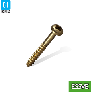 ESSVE 525088 Træskrue TKX, messing 3,5 x 30 mm, pakke med 8