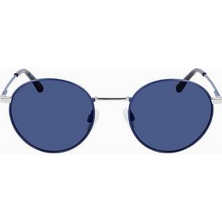Calvin Klein Mand CK21108S 410 Solbriller Metal Blå Blå Rund