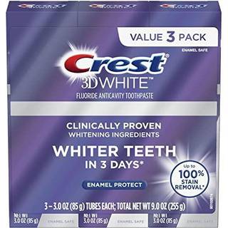 Crest 3D White Brilliance Pro Enamel Protect Tandpasta 3 oz - Klinisk dokumenteret tandblegning, sikker for emaljen, fluoridbeskyttelse