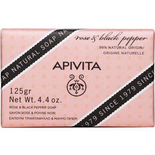 Apivita Natural Soap Rose & Black Pepper Rensebar 125 g - 125 g