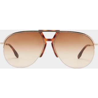Victoria Beckham Kvinde VB222S 702 Solbriller Metal Guld Brun Rund Skygge
