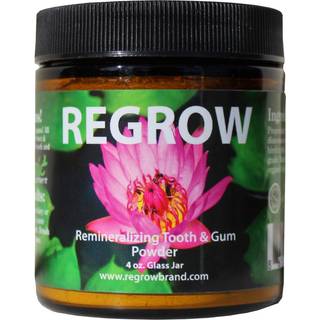 REGROW Remineraliserende tandpulver - naturligt hvidere tænder, helbreder og beskytter, reducerer følsomhed, helt naturligt, 4 oz glaskrukke