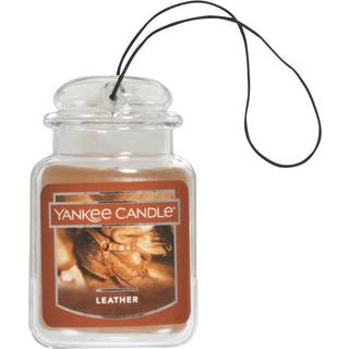 Yankee Candle Car Air Fresheners Hanging Car Jar Jar Ultimate Leather Duftende neutraliserer lugt op til 30 dage brunt 1 t?lling (pakke med 1)