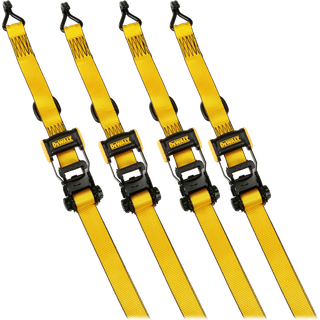 DEWALT DXBC33004 Sort/gul 1,5 """" X 16 'Ratchet Tie Down Stropp - Mid -Weight Cargo Trauling (3300 lb Break Strength) 4 Pack