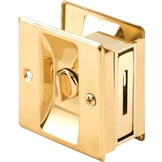 Prime -line N 6771 Pocket Door Privacy Lock With Pull - Udskift gamle eller beskadigede lommed?rl?se hurtigt og nemt - Messing (Single Pack)