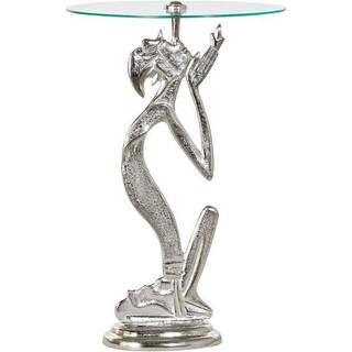 Sofabord DKD Home Decor Gennemsigtig Aluminium Krystal Sølvfarvet (46 x 46 x 72 cm)