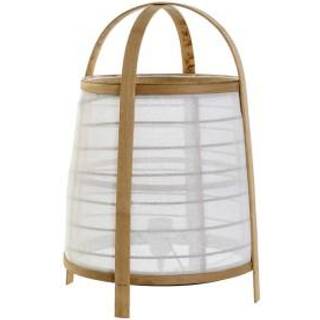Bordlampe DKD Home Decor Hvid Natur Bambus 40 W 220 V 32 x 32 x 45,5 cm