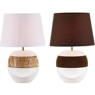Bordlampe DKD Home Decor Keramik Polyester Tov (28 x 28 x 43 cm) (2 pcs)