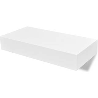 svævende væghylder med skuffer 2 stk. 48 cm hvid