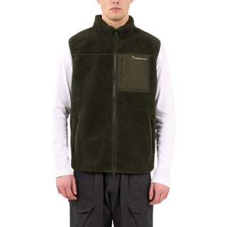 Knowledge Cotton Apparel Men's Teddy Fleece Vest Desert Sun, L