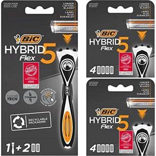 BIC Flex5 Hybrid Barberkniv + erstatningshoveder
