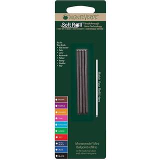Monteverde Ballpoint Black Refill, der passer til mini og multifunktionelle kuglepenes medium Point Soft Roll 4 pr. Pakke (D132BK)