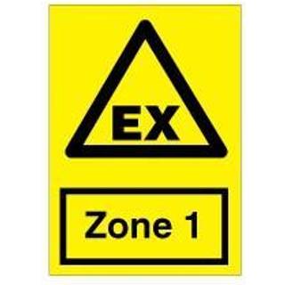 Zone 1 Atex-skilt - advarselsskilt