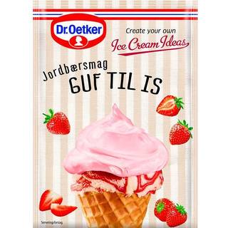 Guf til is, med jordbærsmag. Dr Oetker